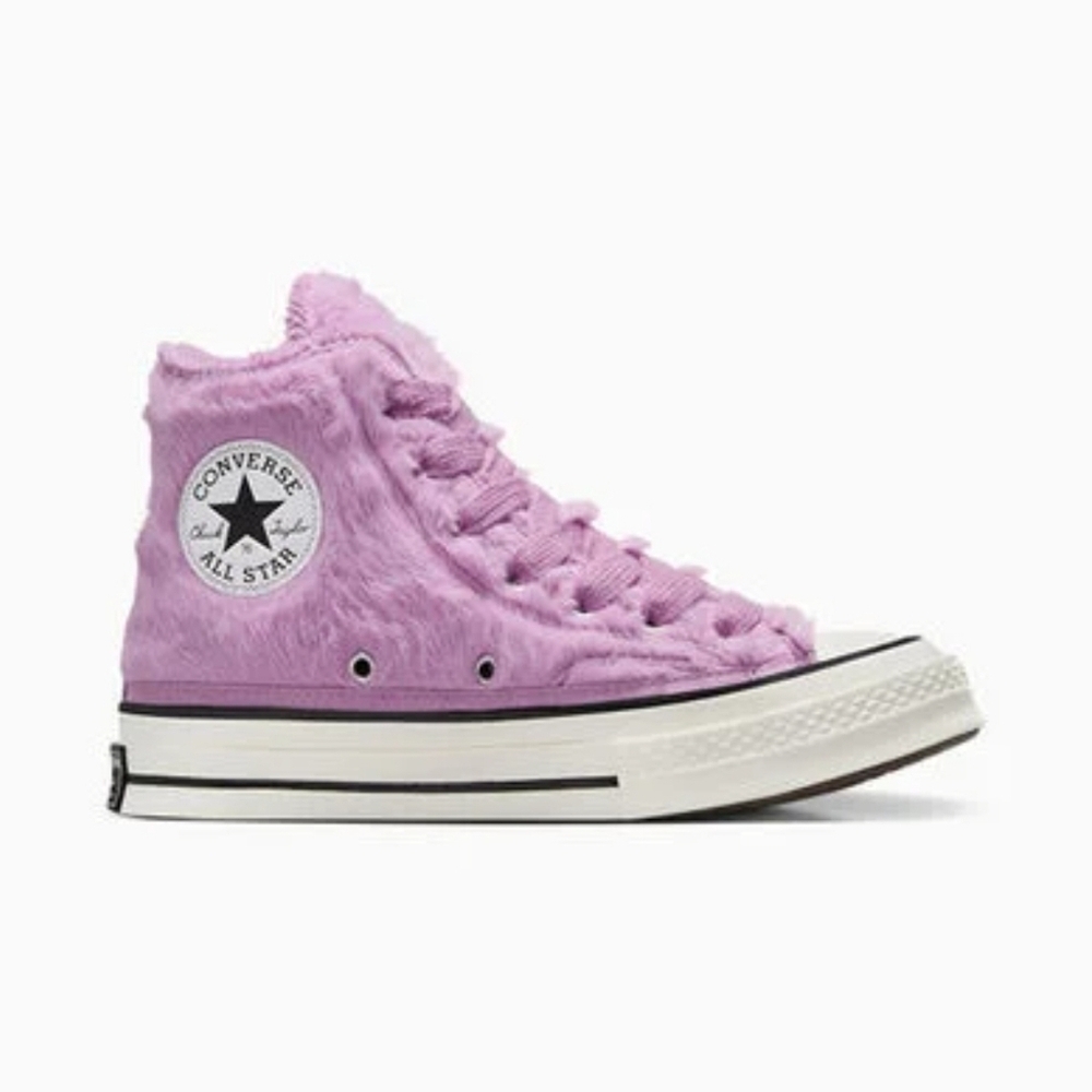 💓NEW!! CONVERSE PREMIUM Chuck 70 FAUX FUR High Top Sneakers/Pink A13382C - Picture 7 of 11